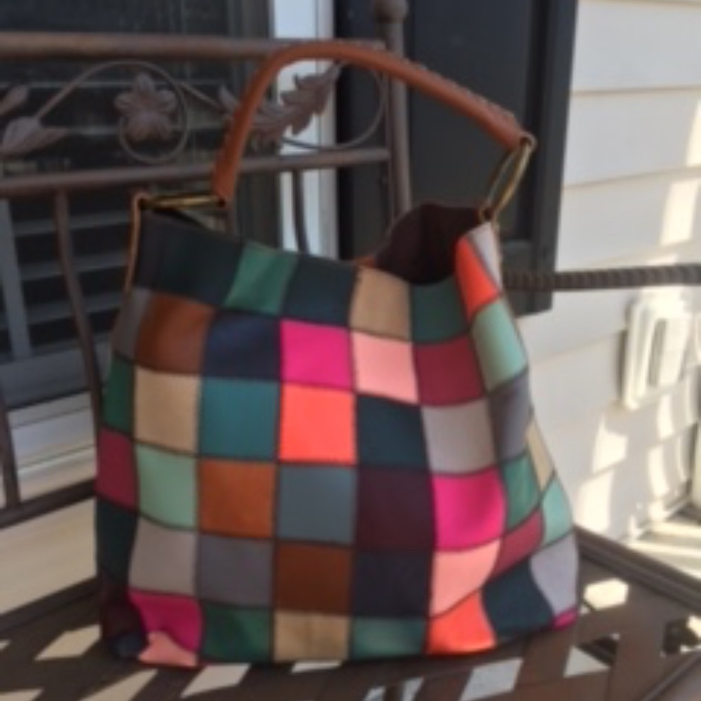 Kooba Leather Patchwork Hobo Bag